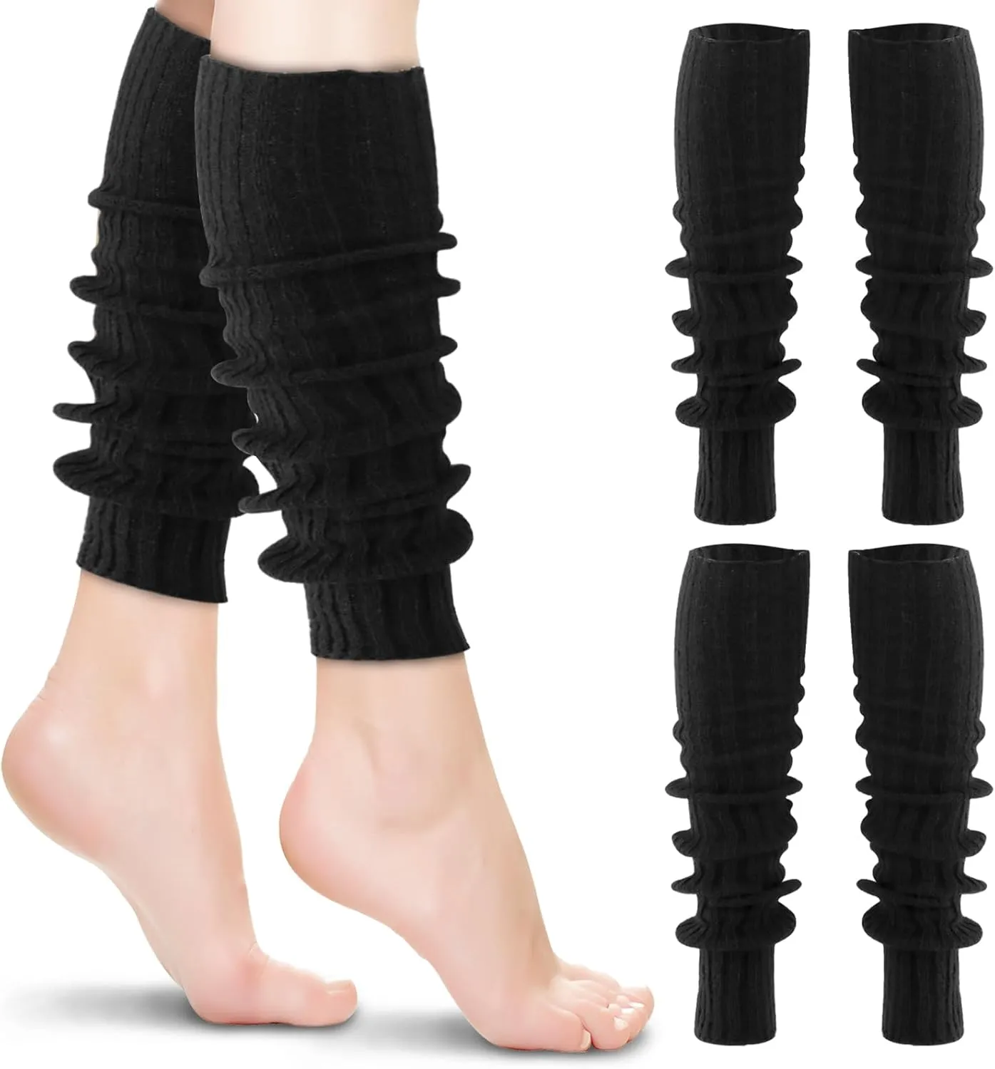 2 Pairs Y2K Long Ballet Leg Warmers for 80s Party Dance Sports