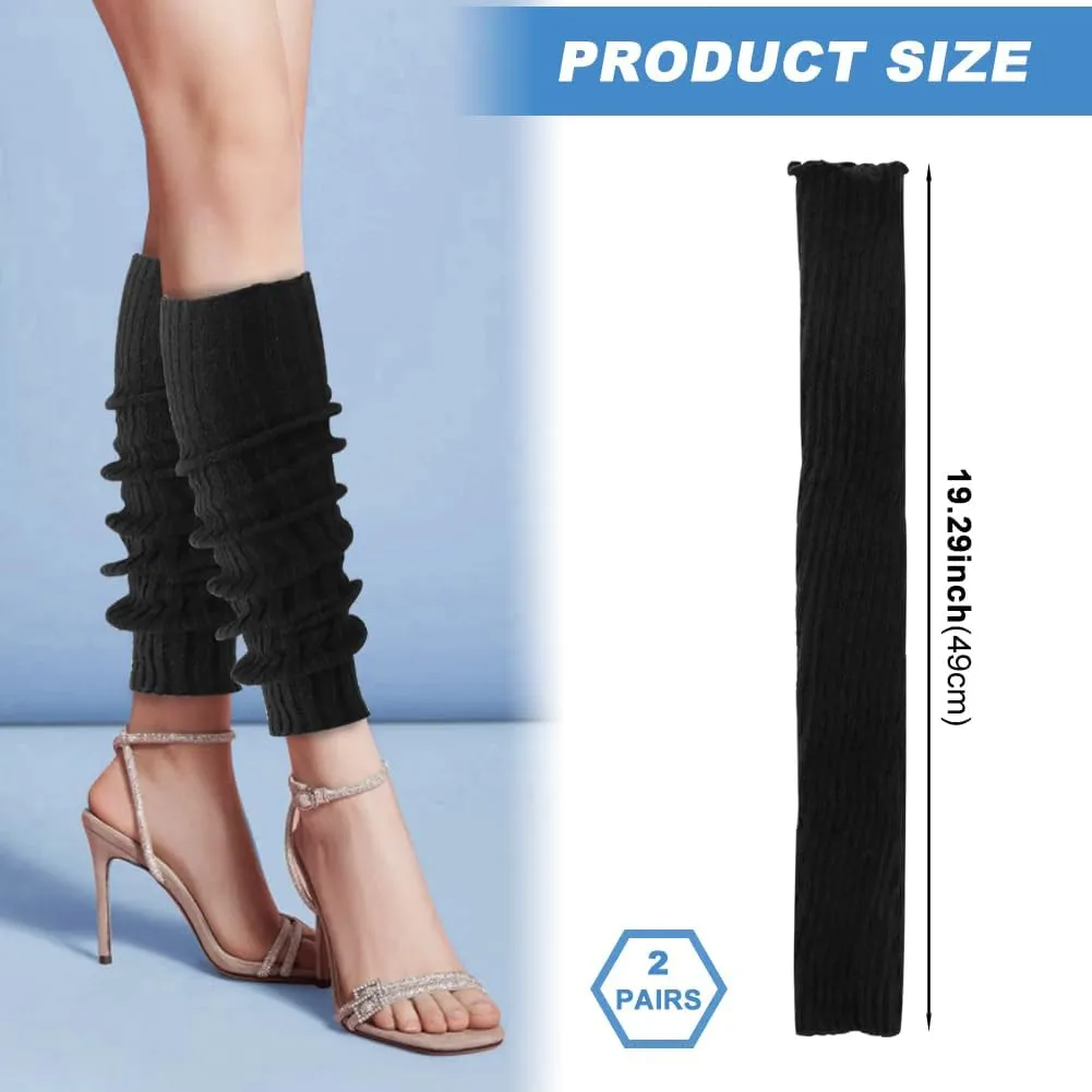 2 Pairs Y2K Long Ballet Leg Warmers for 80s Party Dance Sports