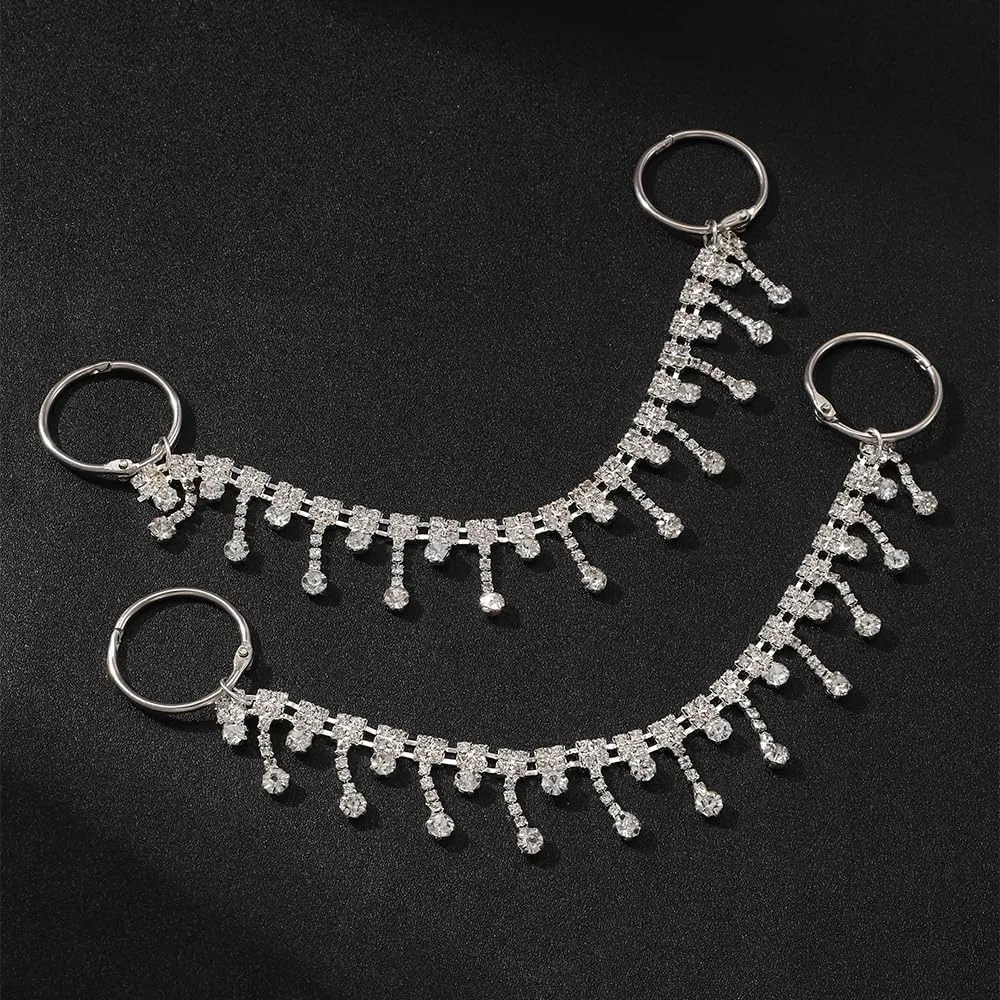 24Pcs Bling Shoe Charms Designer Decoration Rhinestone Chain Pearl Gems Rhinestone Luxury Accessories for Women Girls Party Favors Birthday Gifts