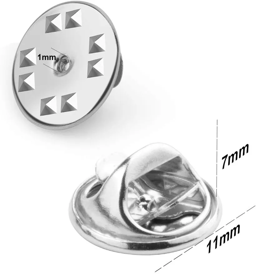 50PCS Metal Locking Pin Backs, Pin Keepers Locking Clasp, Badge Insignia Pin Backs Replacement (Silver)