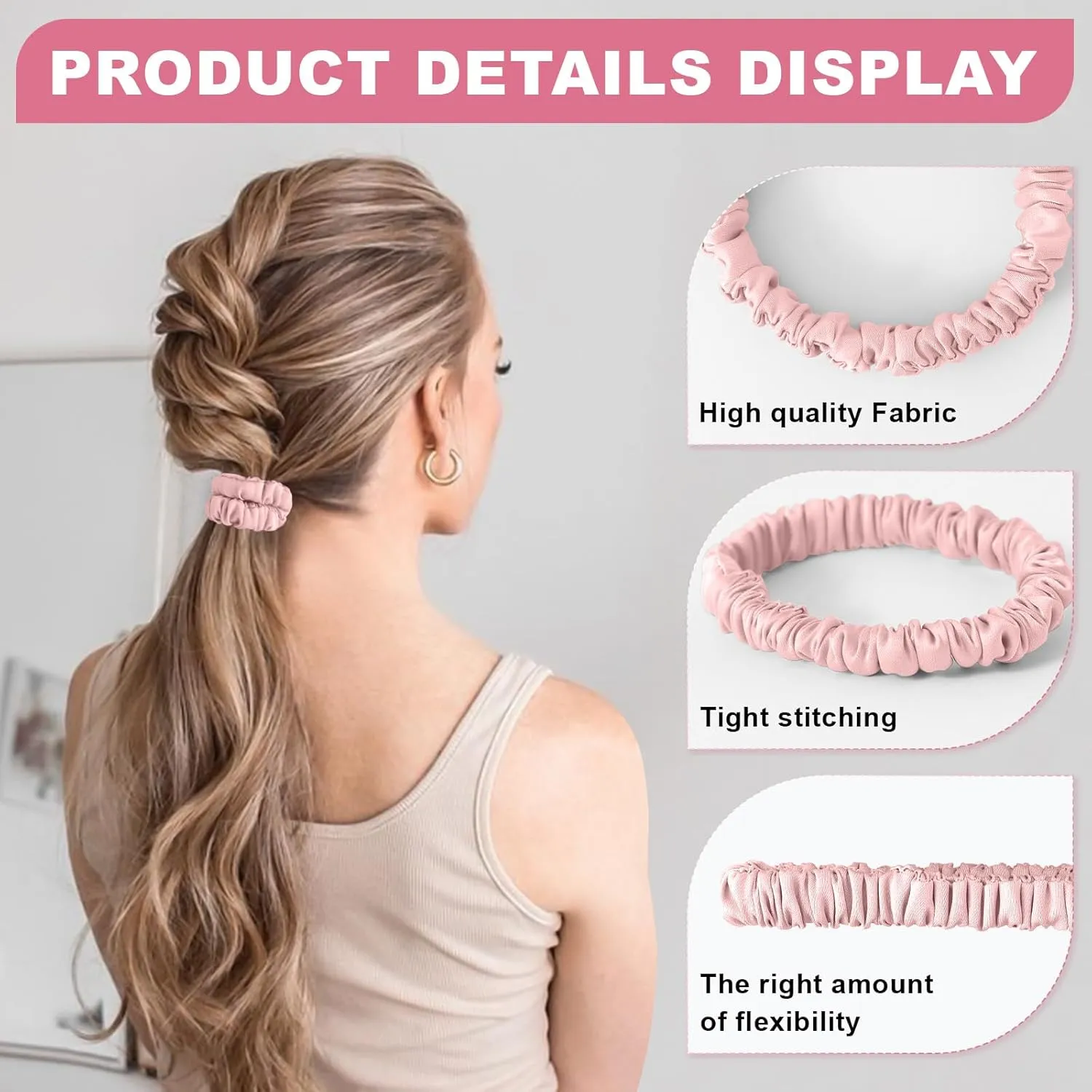 6Pcs Silk Hair Ties Small 22 Momme 100% Pure Mulberry Silk Scrunchies for Women Girls Thin Skinny Hair Sleep Scrunchies No Damage(Color 05)
