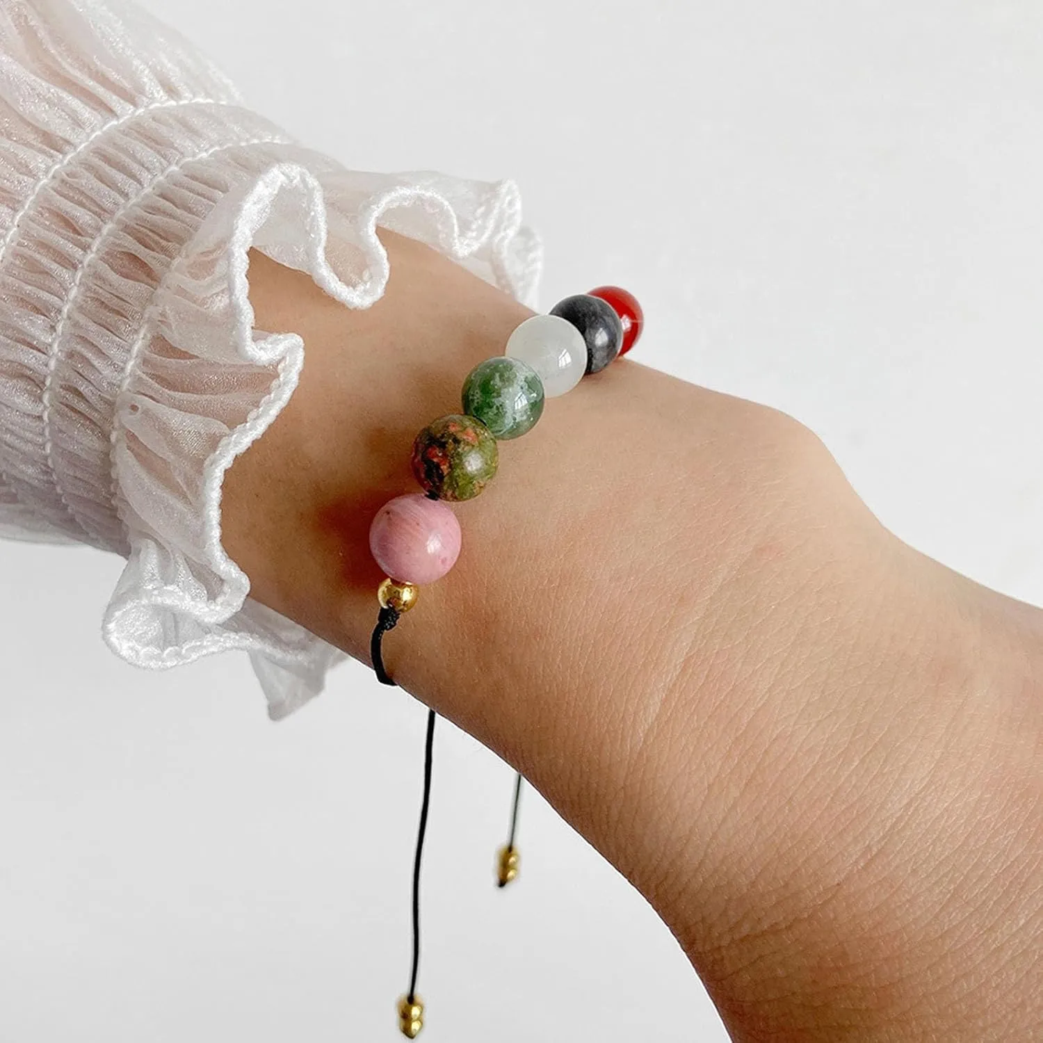 72ore Spiritual Crystal Bracelet for Women Men Colorful Bead Bracelets Chakra Crystals Bracelets Healing Stones Bracelets Bohemian Bracelets Statement Bracelets Summer Jewelry