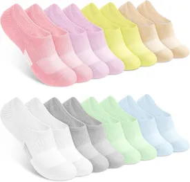 8 Pairs No Show Socks Womens Cushioned Low Cut Ankle Invisible Socks Non Slip Athletic Casual Socks