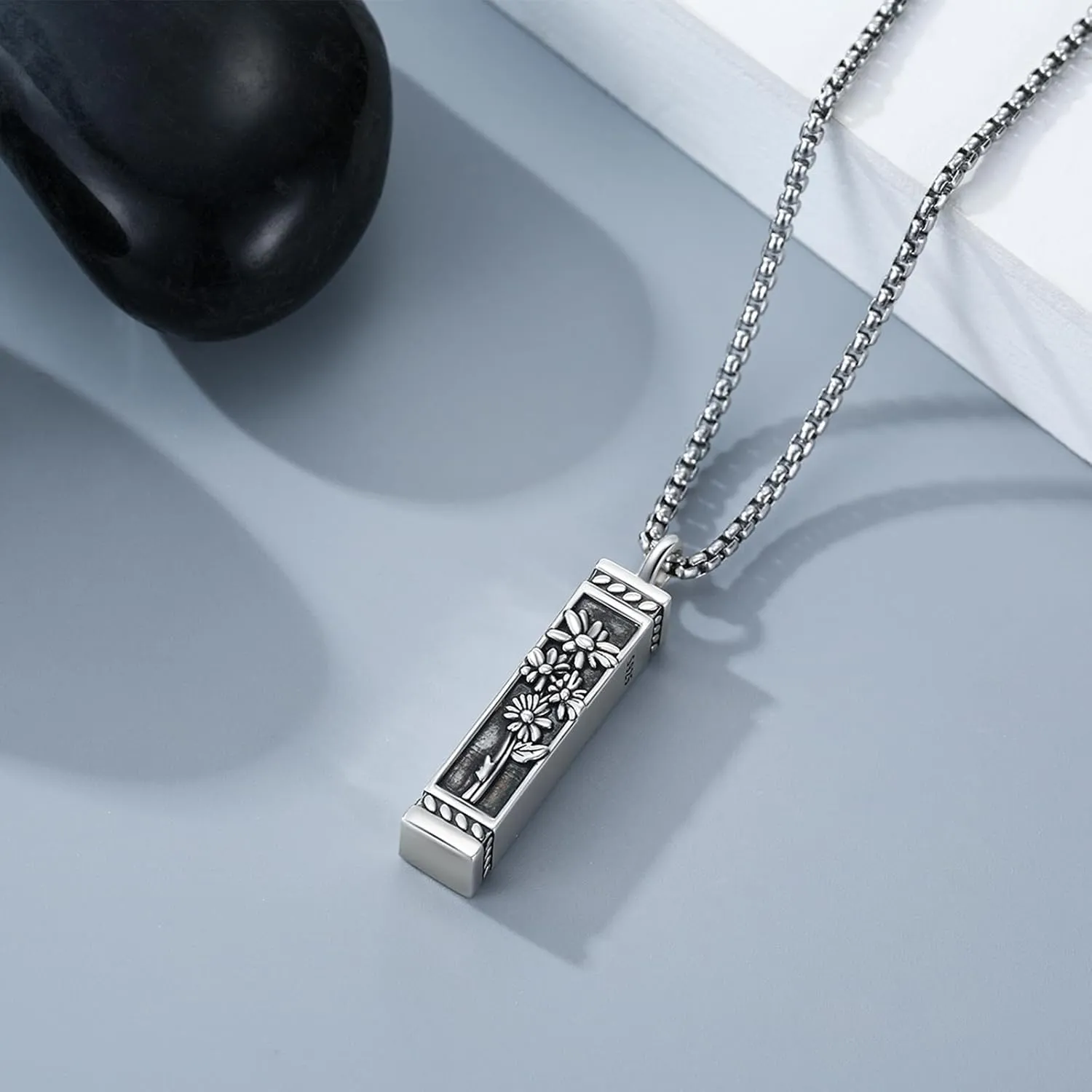 925 Sterling Silver Cremation Jewelry Urn Pendant Necklace for Ashes with Stainless Steel Chain