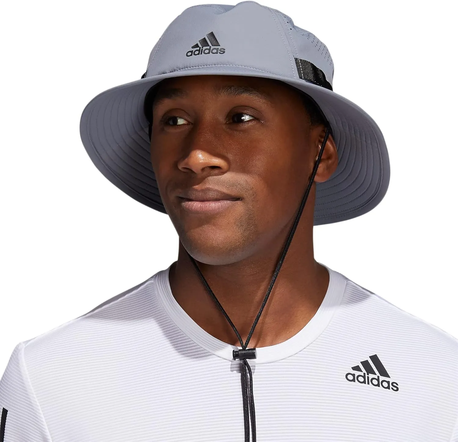adidas Men's Victory Bucket Hat outdoors and sideline wide brim style for sun protection