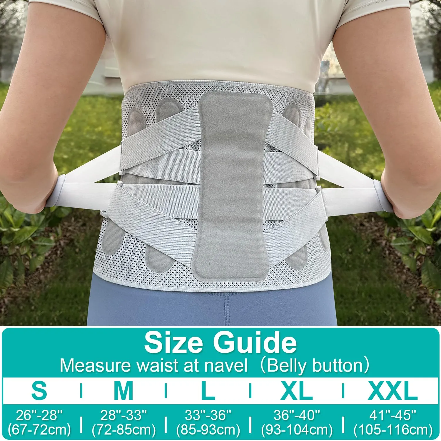 Advanced Back Brace for Lower Back Pain Relief, Fully Adjustable, Breathable and Comfortable Belt for Herniated Disc, Sciatica, Faja Para Lumbar Support for Men and Women Office, Work and Exercise