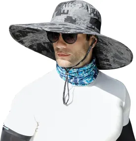 ALANGDUO XXL Big Head & Super Wide Brim Sun Hats for Men, XXL Large Fishing Sun Hat for Safari Gardening,Hiking