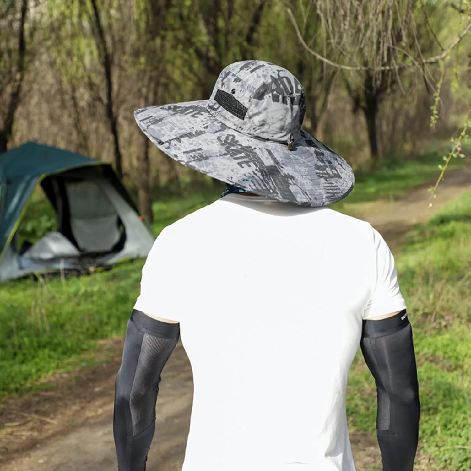 ALANGDUO XXL Big Head & Super Wide Brim Sun Hats for Men, XXL Large Fishing Sun Hat for Safari Gardening,Hiking