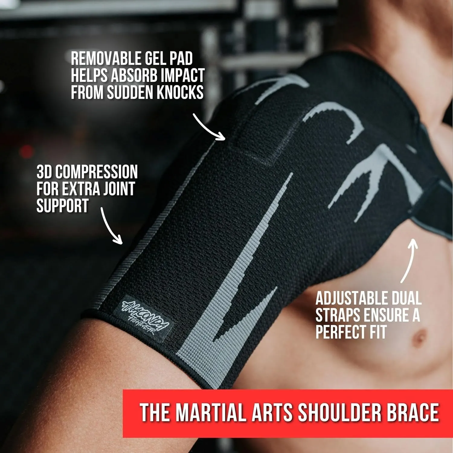 Anaconda Fightwear Shoulder Brace (Medium) -Rotator Cuff Compression Support with Gel Pad for Shock Absorption & Joint Health -Adjustable Fit for Left/Right Shoulder -Ideal for Athletes, Men and Women