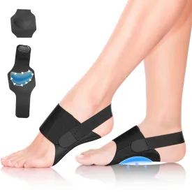 Arch Support Braces for Plantar Fasciitis Relief, SEILETOO Adjustable Non-Slip Arch Compression Bands with Gel Arch Support Inserts, Arch Support Sleeves Wrap for Flat Feet, High Arch, Feet Pain Relief