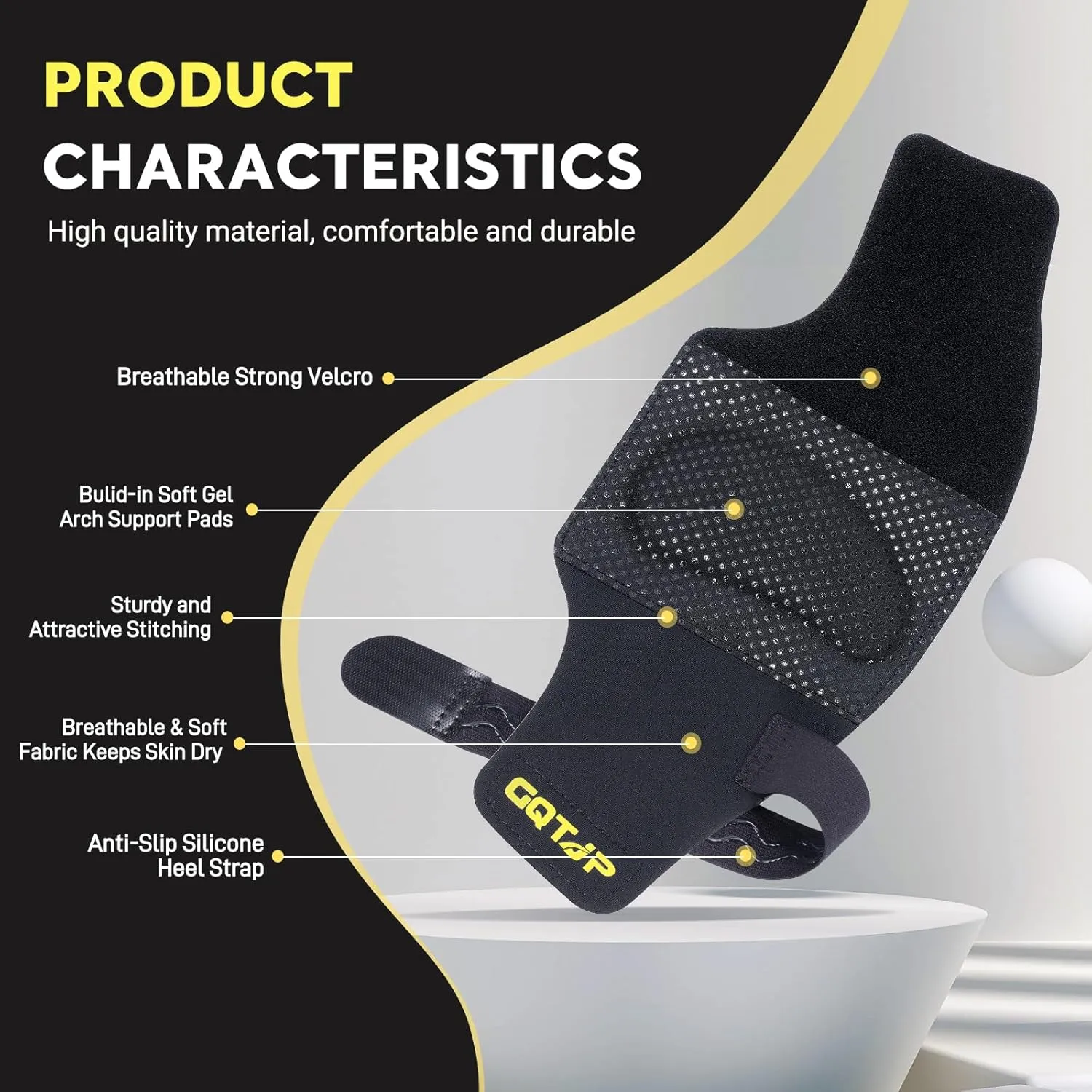 Arch Support Inserts for Plantar Fasciitis Relief, Upgrade Unisex Adjustable Arch Support Bands with Buil-in Orthotics, Foot Arch Support for Pain Relief with Gel Pads