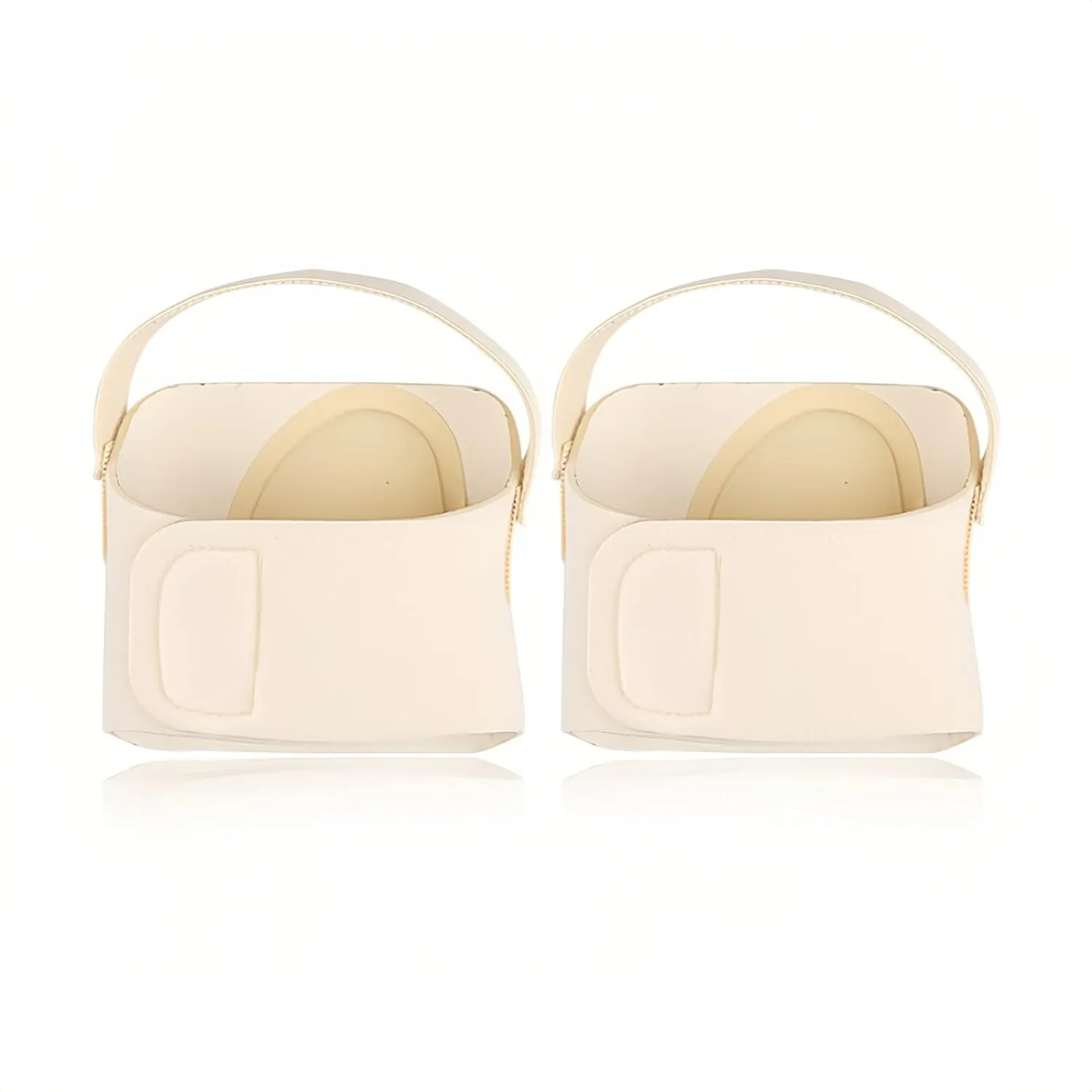 Arch Support Pad for Women and Men, Anti Slip Arch Support Brace for Flat Foot Pain, Plantar Fasciitis, PTTD, Elastic Band Orthotic Shoe Insert - 2 PCs Beige