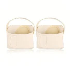 Arch Support Pad for Women and Men, Anti Slip Arch Support Brace for Flat Foot Pain, Plantar Fasciitis, PTTD, Elastic Band Orthotic Shoe Insert - 2 PCs Beige
