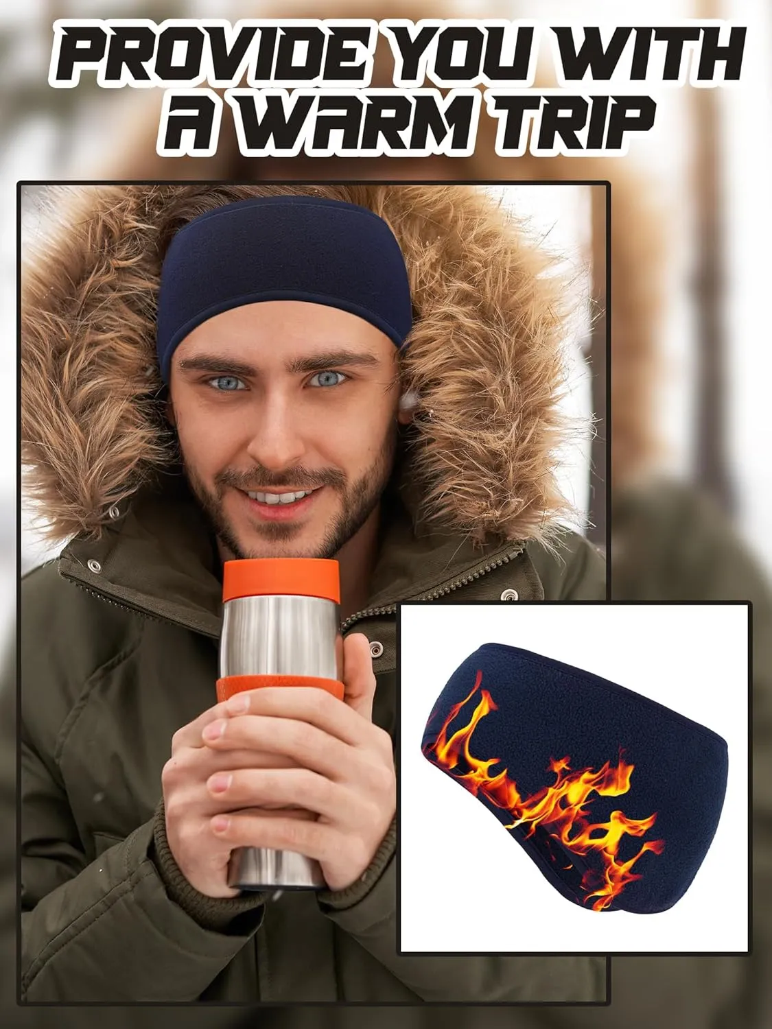 BBTO 3 Pcs Ear Warmer Fleece Headbands Ear Muffs Winter Running Gear for Women Men Adult