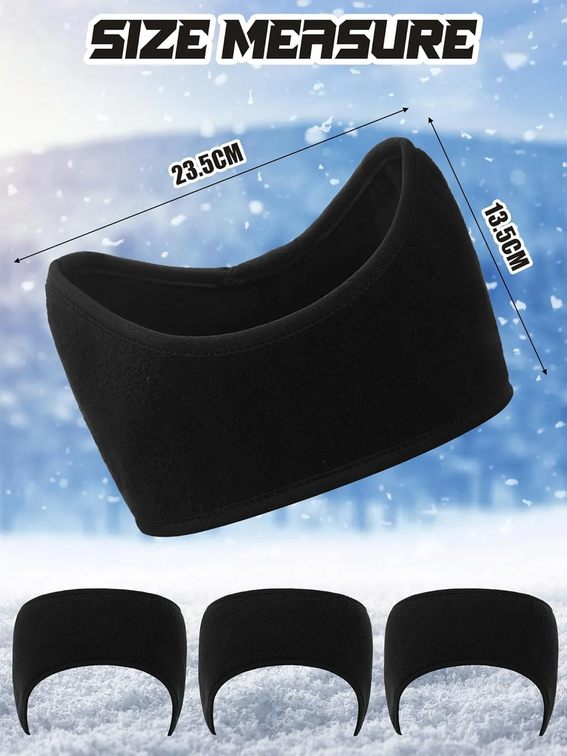 BBTO 3 Pcs Ear Warmer Fleece Headbands Ear Muffs Winter Running Gear for Women Men Adult