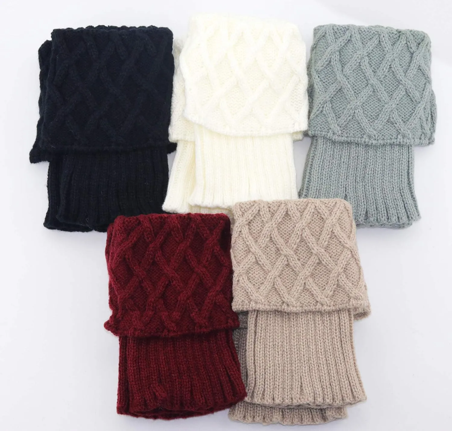 Bestjybt Womens Short Boots Socks Crochet Knitted Boot Cuffs Leg Warmers Socks