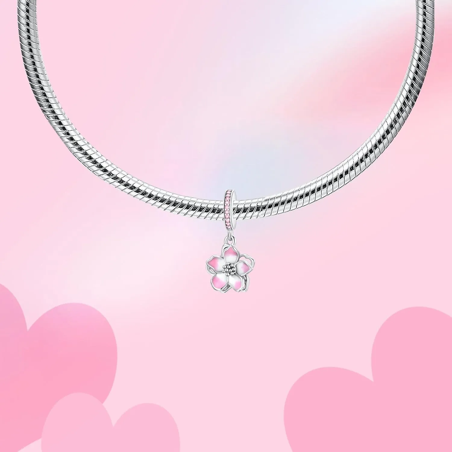 Birthday Fashion Love Heart Dangle Charm 925 Sterling Silver Charms fits Bracelets and Necklace Pendant Bead Charms Jewelry Present for Women Family Friends