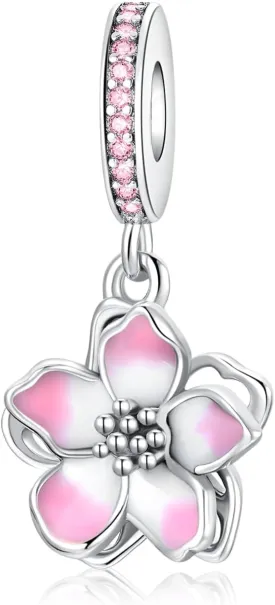 Birthday Fashion Love Heart Dangle Charm 925 Sterling Silver Charms fits Bracelets and Necklace Pendant Bead Charms Jewelry Present for Women Family Friends