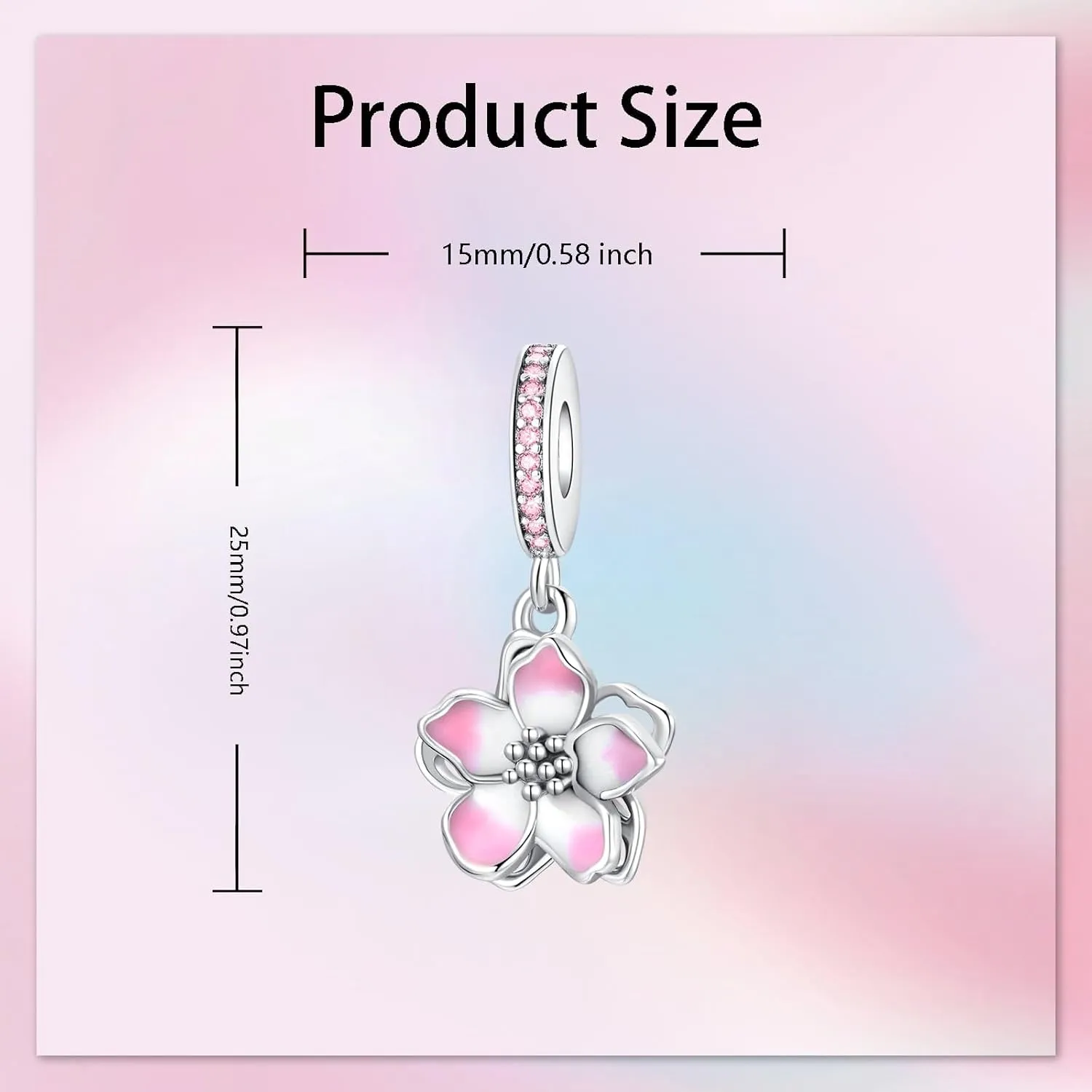 Birthday Fashion Love Heart Dangle Charm 925 Sterling Silver Charms fits Bracelets and Necklace Pendant Bead Charms Jewelry Present for Women Family Friends