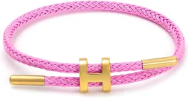 Bracelet with Adjustable Design Polished H Shape Buckle, Bracelets for Women, 18k Gold-plated Buckle Design Titanium Steel Wire Rope Women's Gift Jewelry