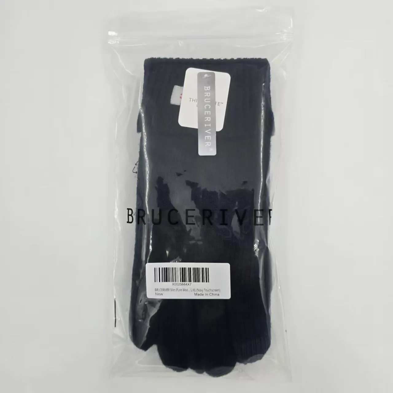 BRUCERIVER Men's Pure Wool Knitted Gloves with Thinsulate Lining