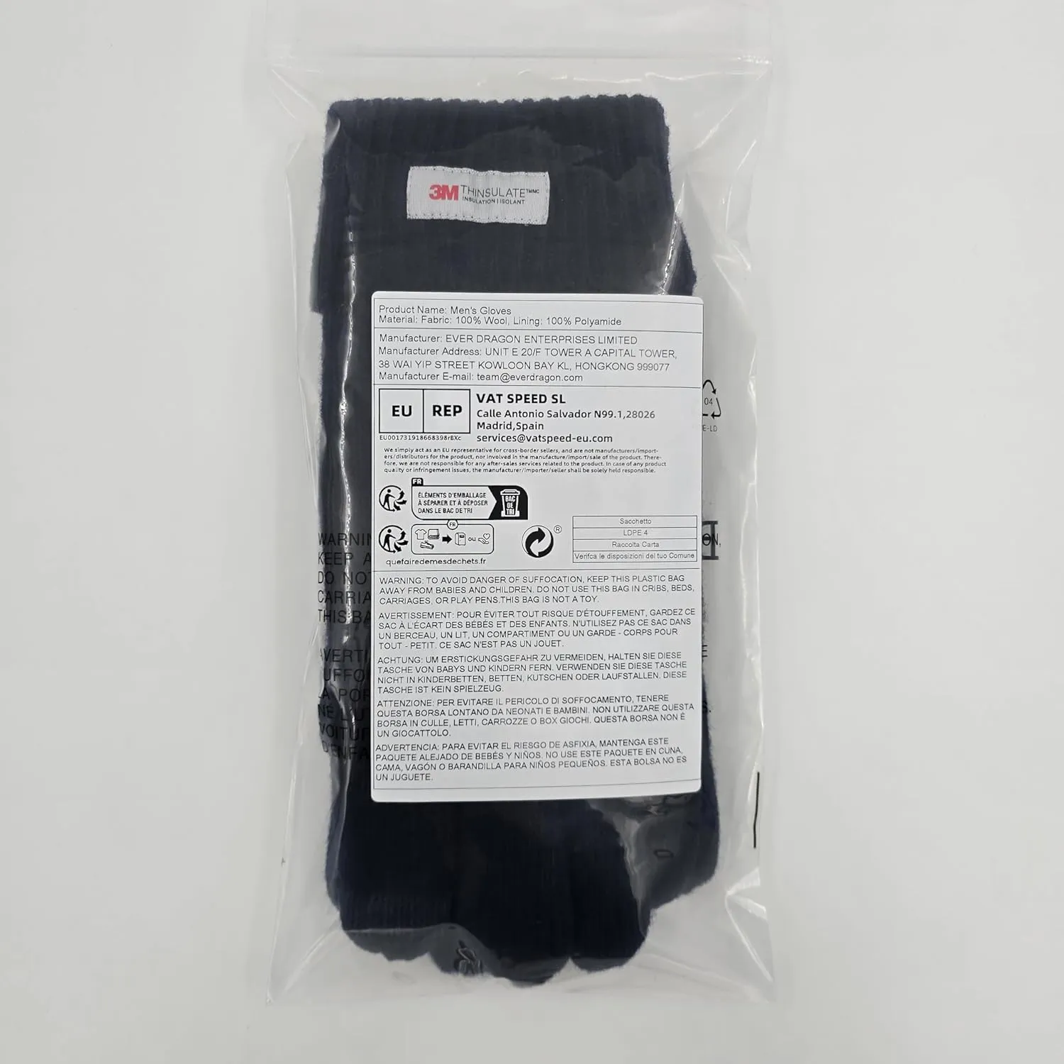 BRUCERIVER Men's Pure Wool Knitted Gloves with Thinsulate Lining