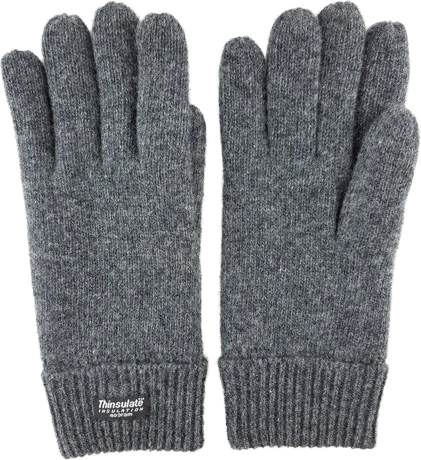 BRUCERIVER Men's Pure Wool Knitted Gloves with Thinsulate Lining
