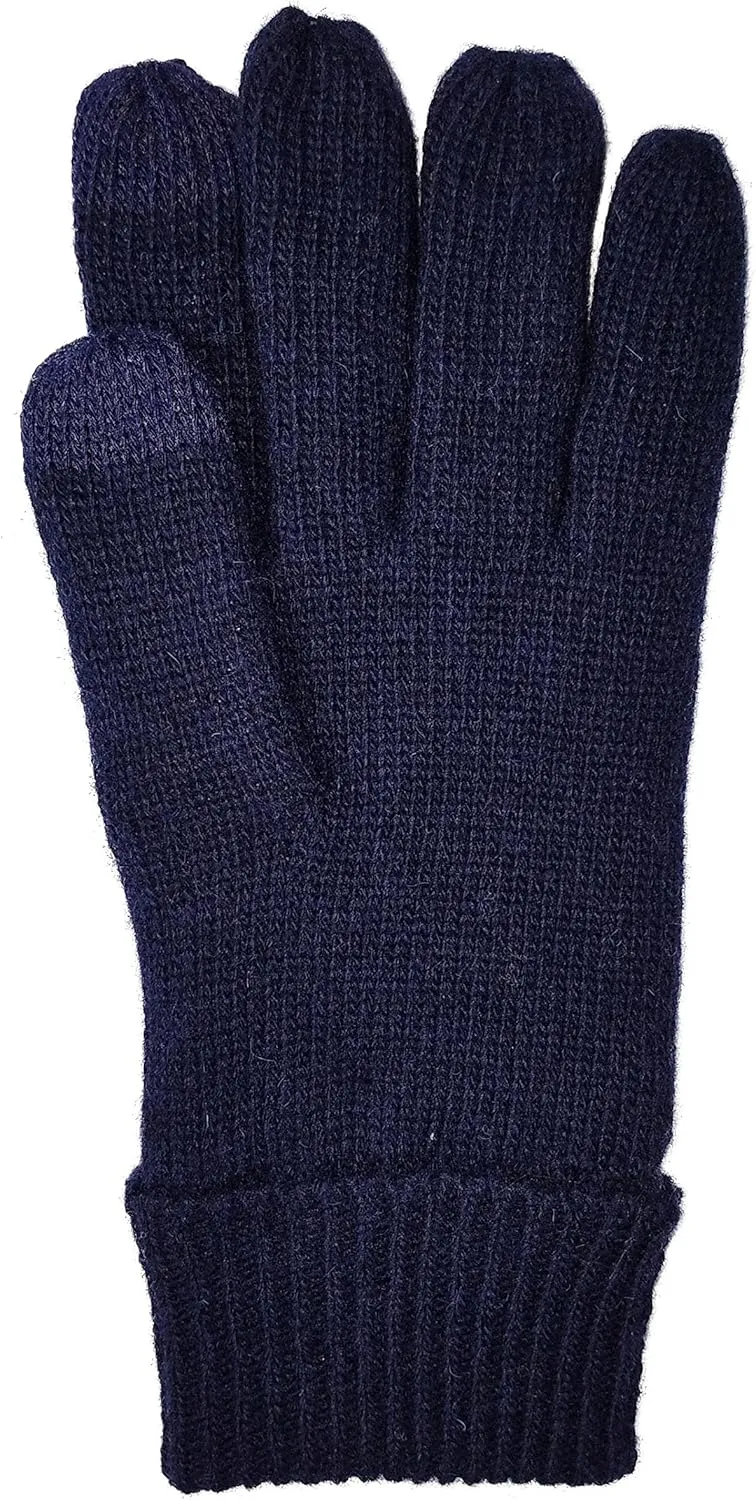 BRUCERIVER Men's Pure Wool Knitted Gloves with Thinsulate Lining