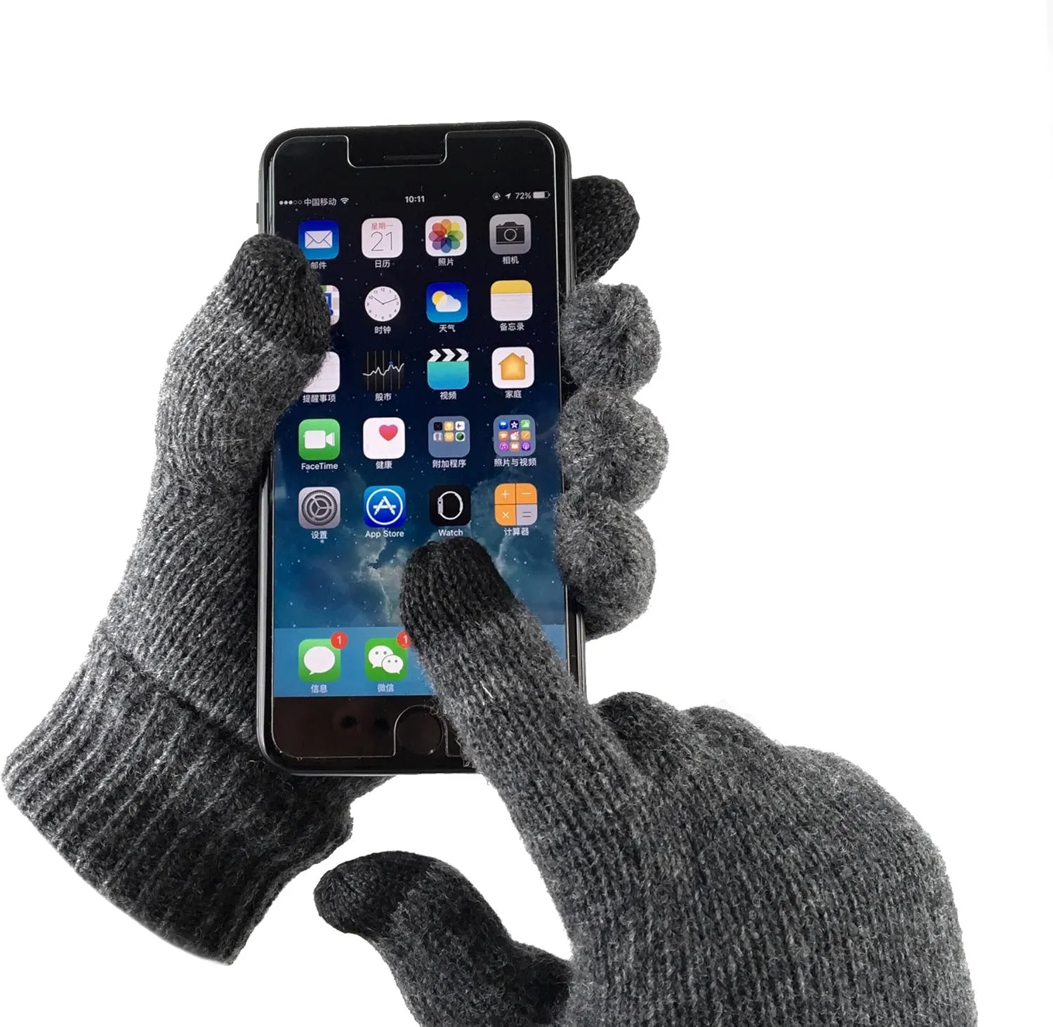 BRUCERIVER Men's Pure Wool Knitted Gloves with Thinsulate Lining