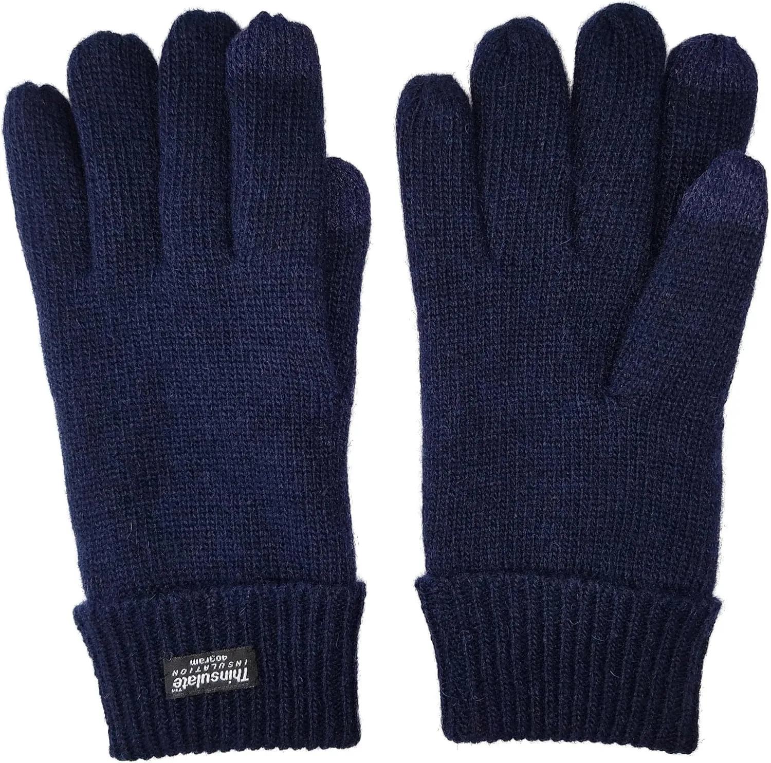 BRUCERIVER Men's Pure Wool Knitted Gloves with Thinsulate Lining