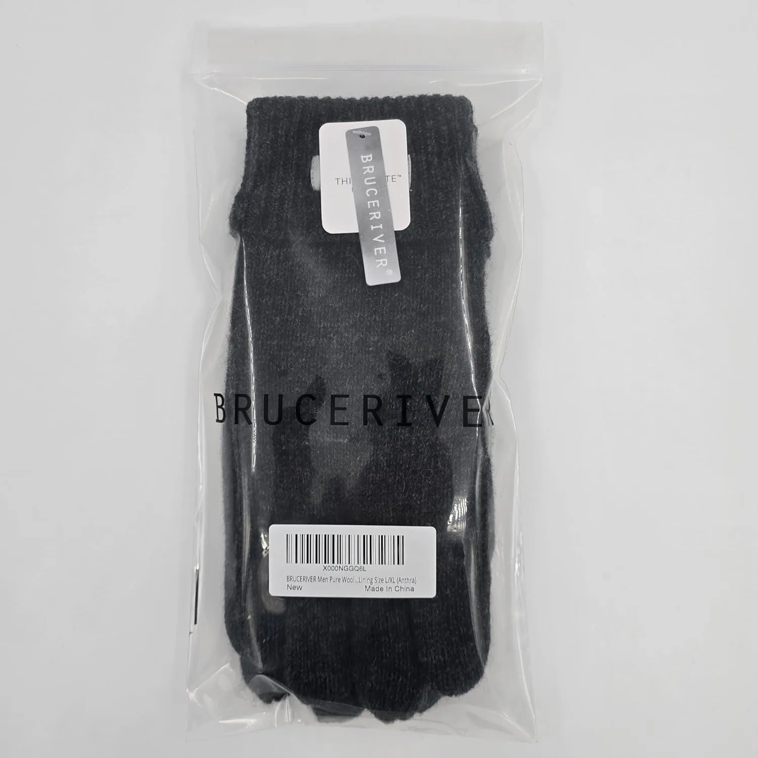 BRUCERIVER Men's Pure Wool Knitted Gloves with Thinsulate Lining
