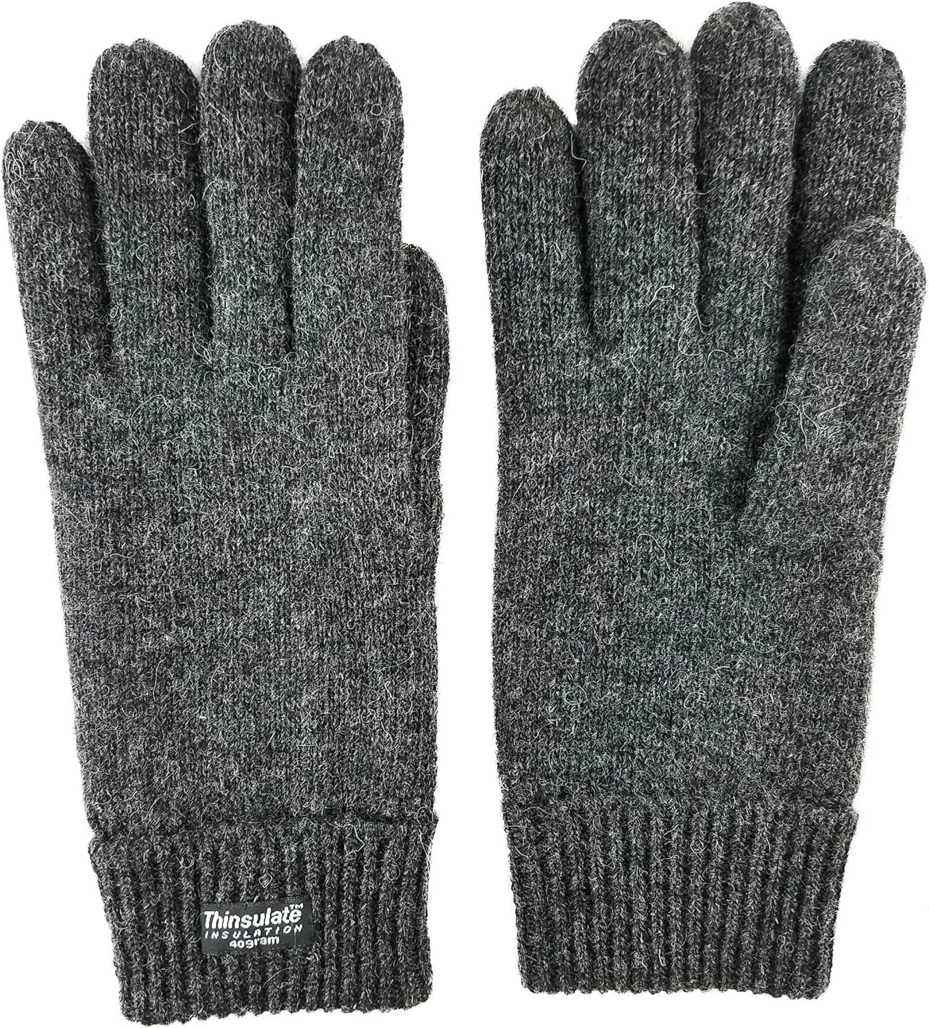 BRUCERIVER Men's Pure Wool Knitted Gloves with Thinsulate Lining