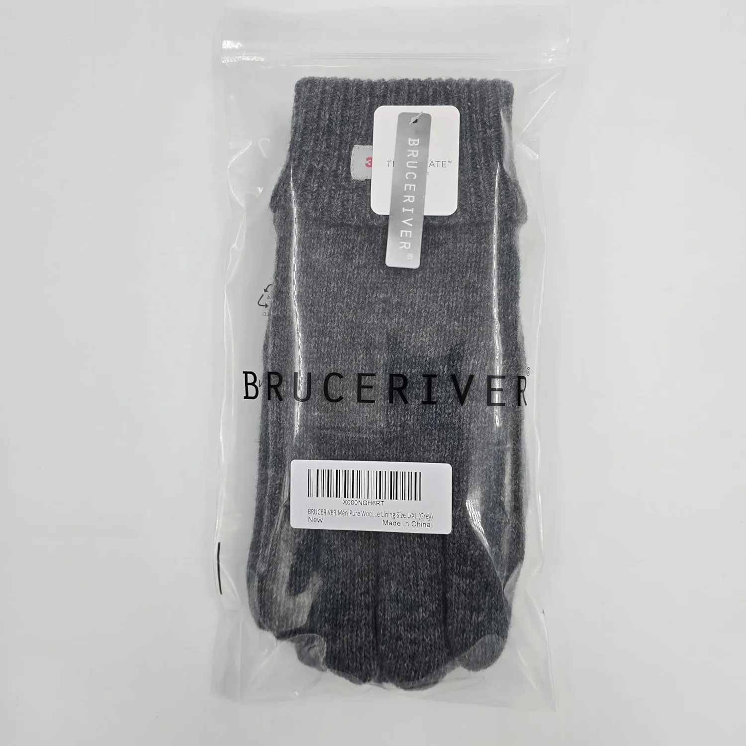 BRUCERIVER Men's Pure Wool Knitted Gloves with Thinsulate Lining