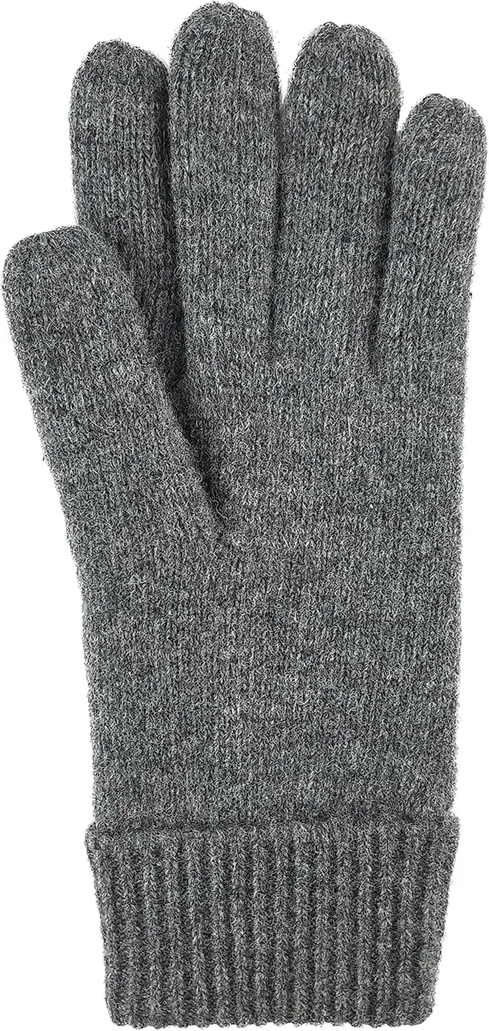 BRUCERIVER Men's Pure Wool Knitted Gloves with Thinsulate Lining