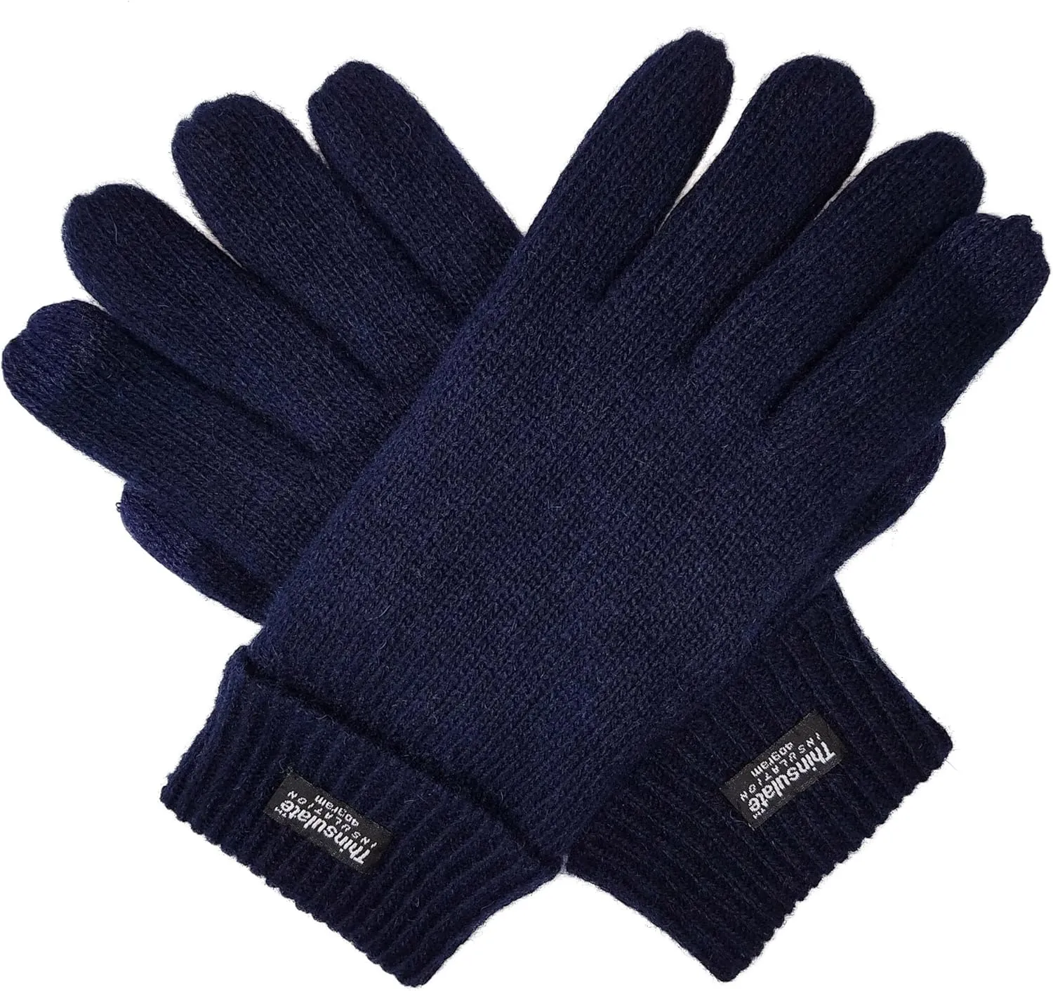 BRUCERIVER Men's Pure Wool Knitted Gloves with Thinsulate Lining