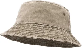 Bucket Hat, Wide Brim Washed Denim Cotton Outdoor Sun Hat Flat Top Cap for Fishing Hiking Beach Sports