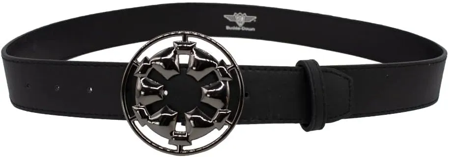 Buckle-Down womens Star Wars Belt, Galactic Empire Black Gun Metal Enamel Icon, Black Vegan Leather BeltBelt