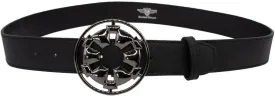 Buckle-Down womens Star Wars Belt, Galactic Empire Black Gun Metal Enamel Icon, Black Vegan Leather BeltBelt