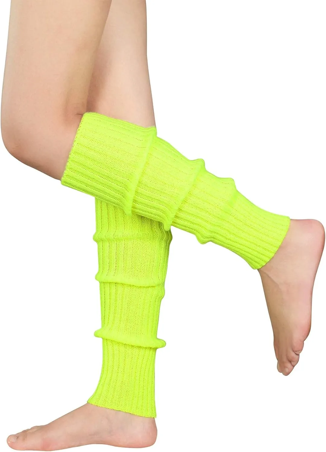 Century Star Neon Ribbed Leg Warmers for Women Girls Juniors Knitted Retro Leg Warmer for 80s Party
