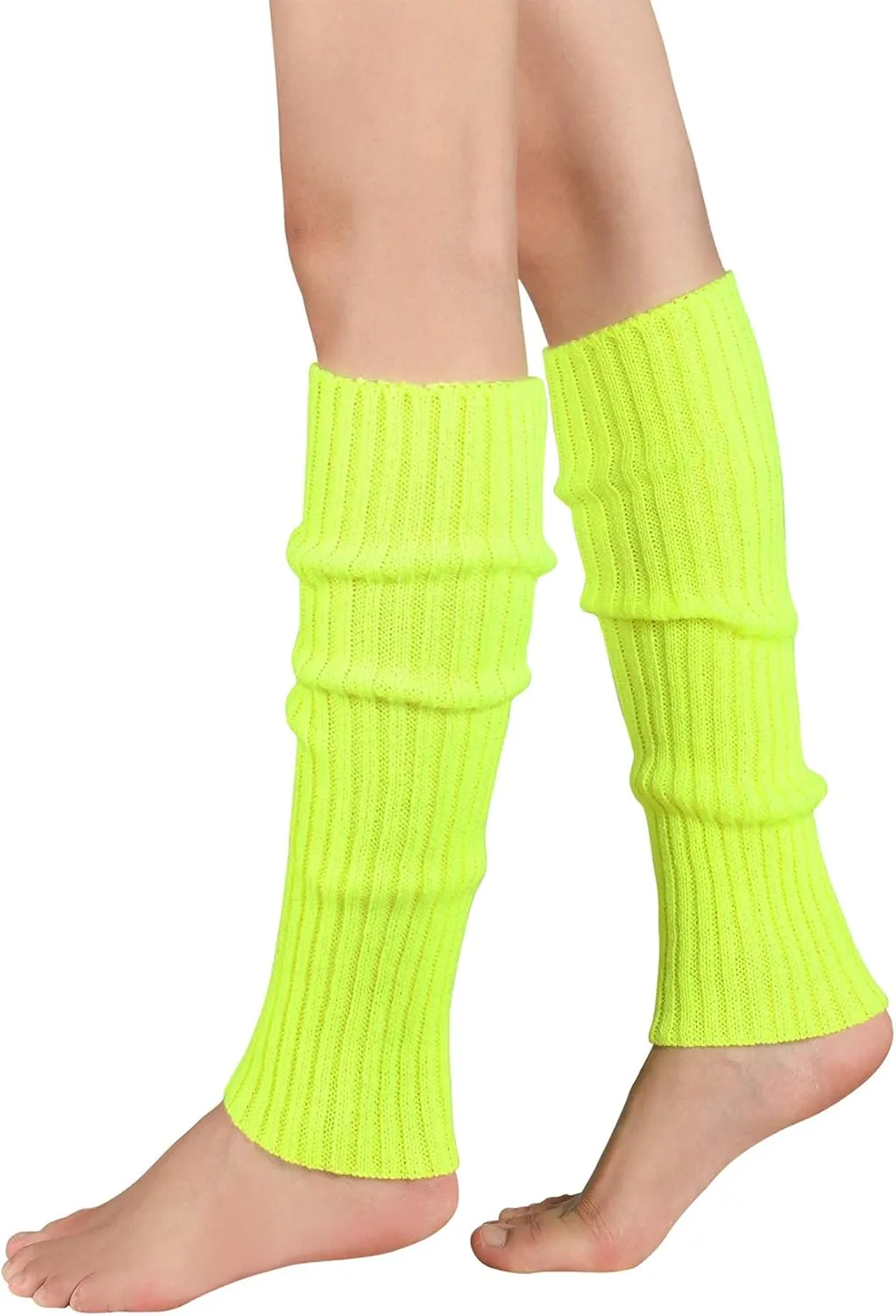 Century Star Neon Ribbed Leg Warmers for Women Girls Juniors Knitted Retro Leg Warmer for 80s Party