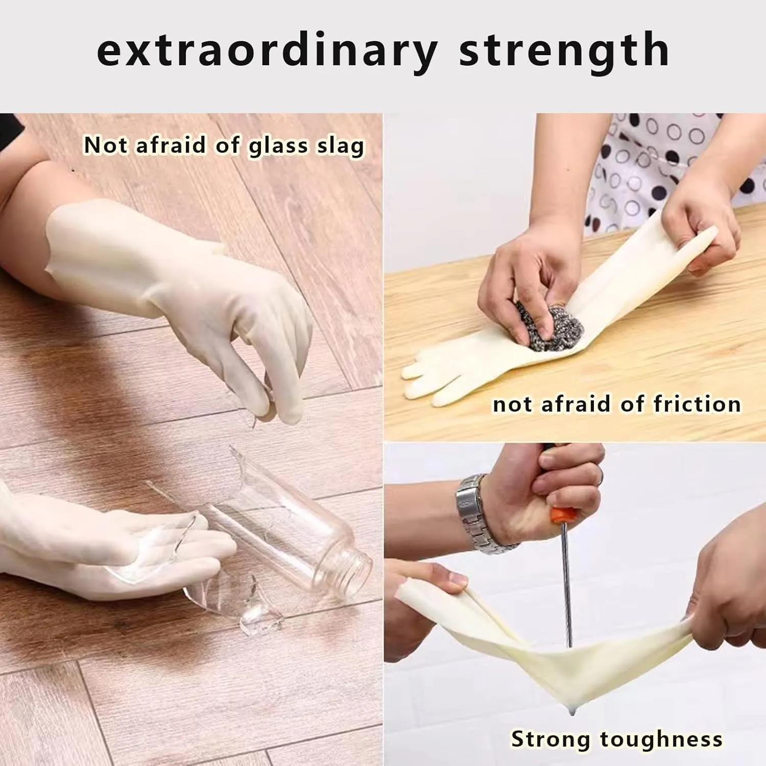 Cleaning Gloves,Dish Gloves,Gloves for Washing Dishes,Heavy-Duty, Durable, Non-Slip,Long Service Life,3 Pairs