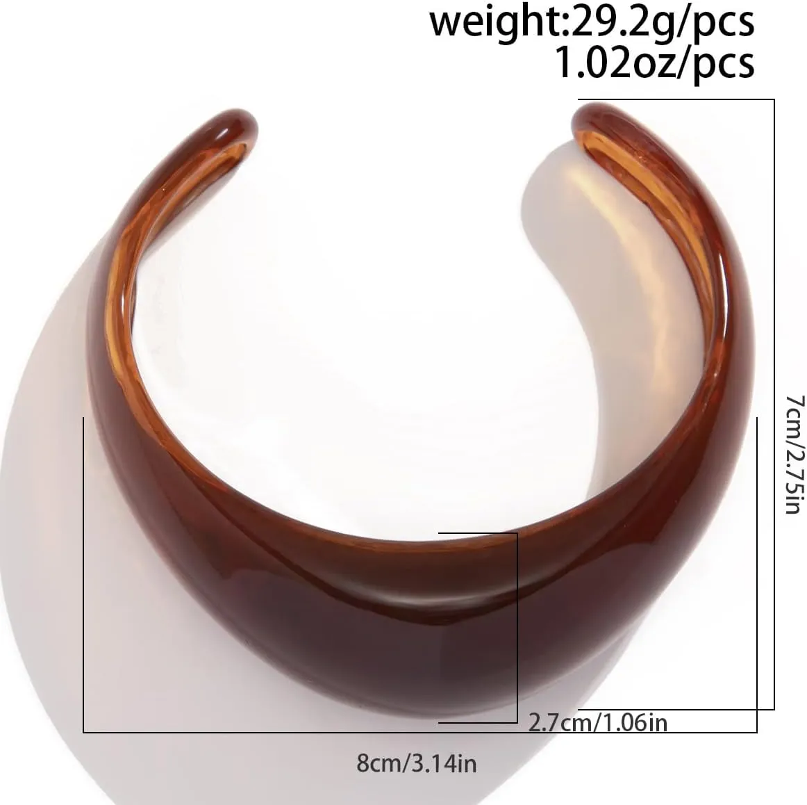 Colorful Acrylic Resin Open Cuff Bracelets Simple Transparent Chunky Thick Bangle Statement Irregular Geometric Resin Wide Wristband Chunky Acetate Wrap Cuff Bracelets