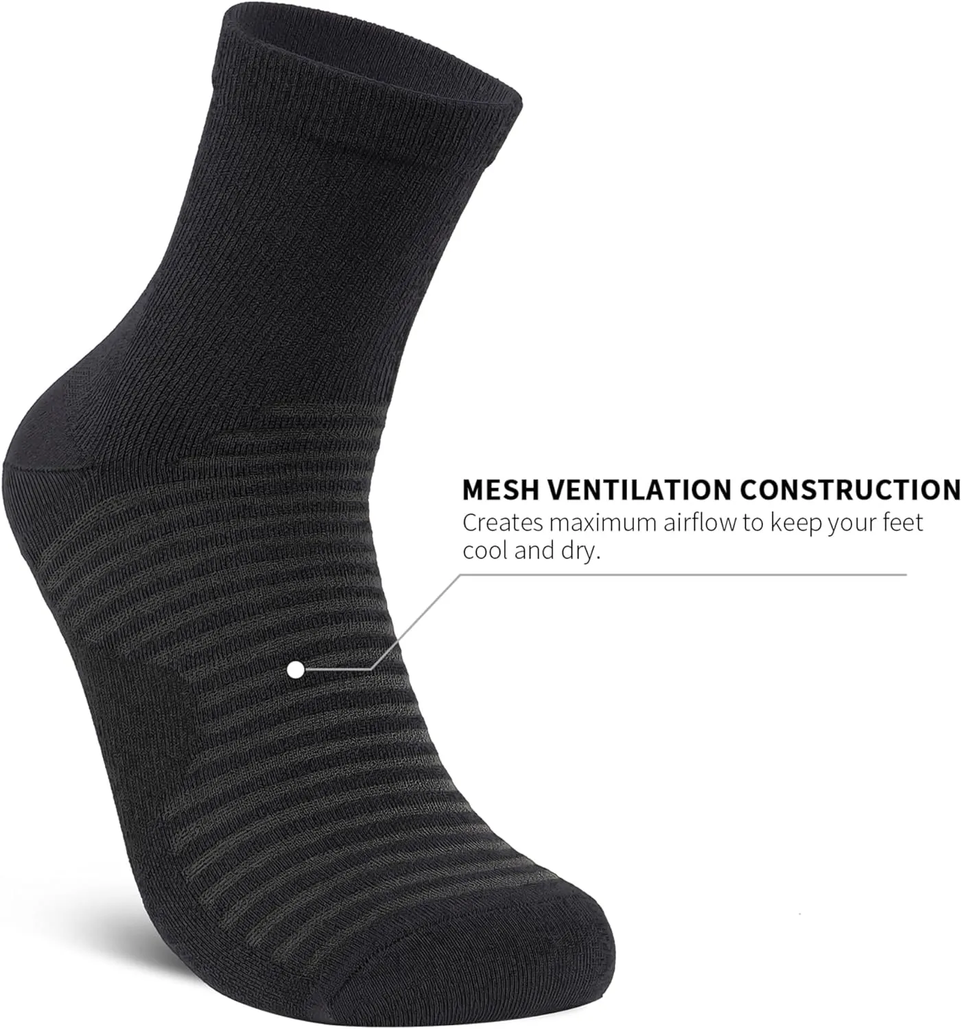 Compression Running Ankle Socks for Men and Women (6 Pairs), Quarter Athletic Socks for Running, Cycling, Golf, Work