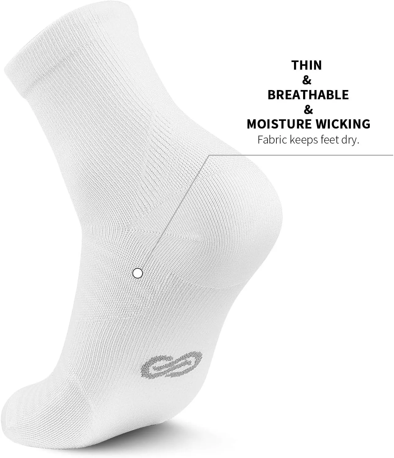 Compression Running Ankle Socks for Men and Women (6 Pairs), Quarter Athletic Socks for Running, Cycling, Golf, Work