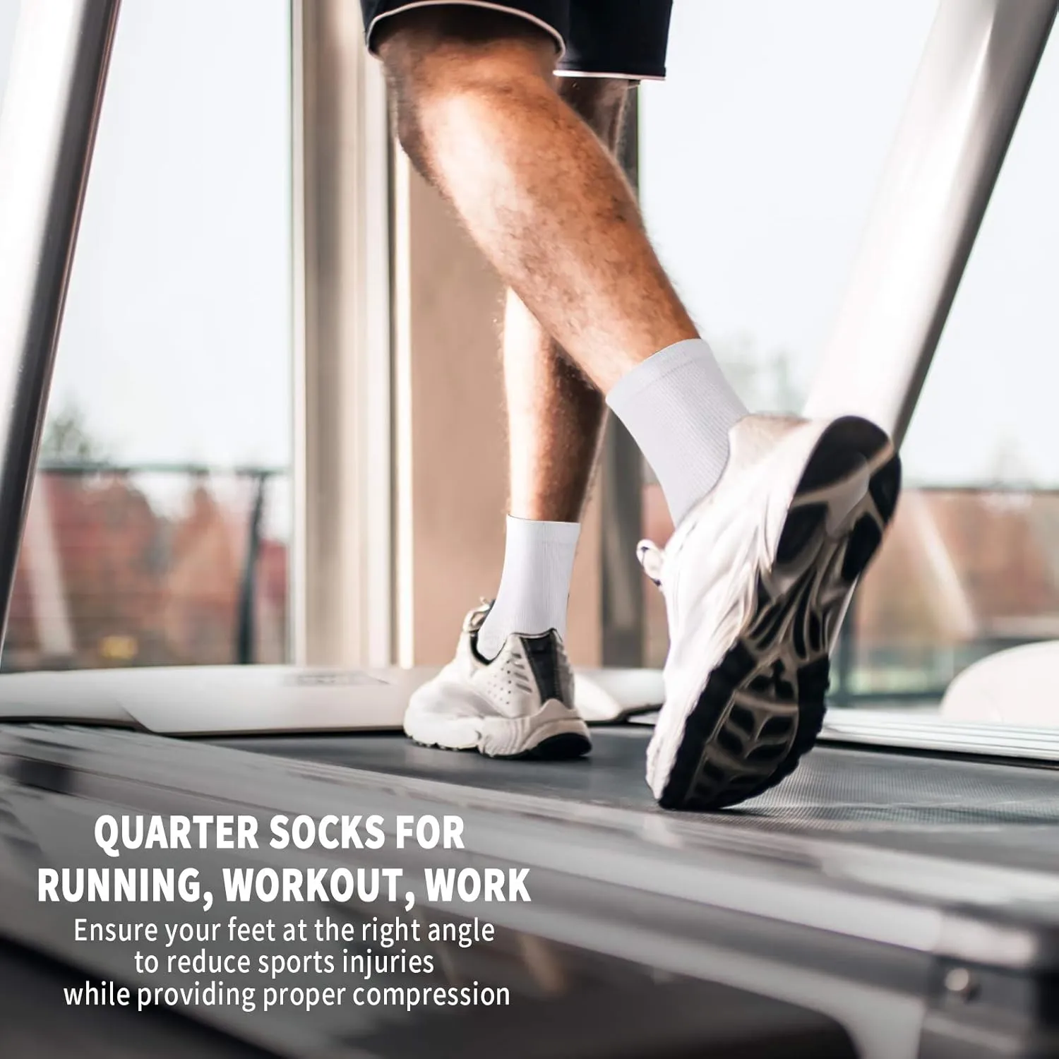 Compression Running Ankle Socks for Men and Women (6 Pairs), Quarter Athletic Socks for Running, Cycling, Golf, Work