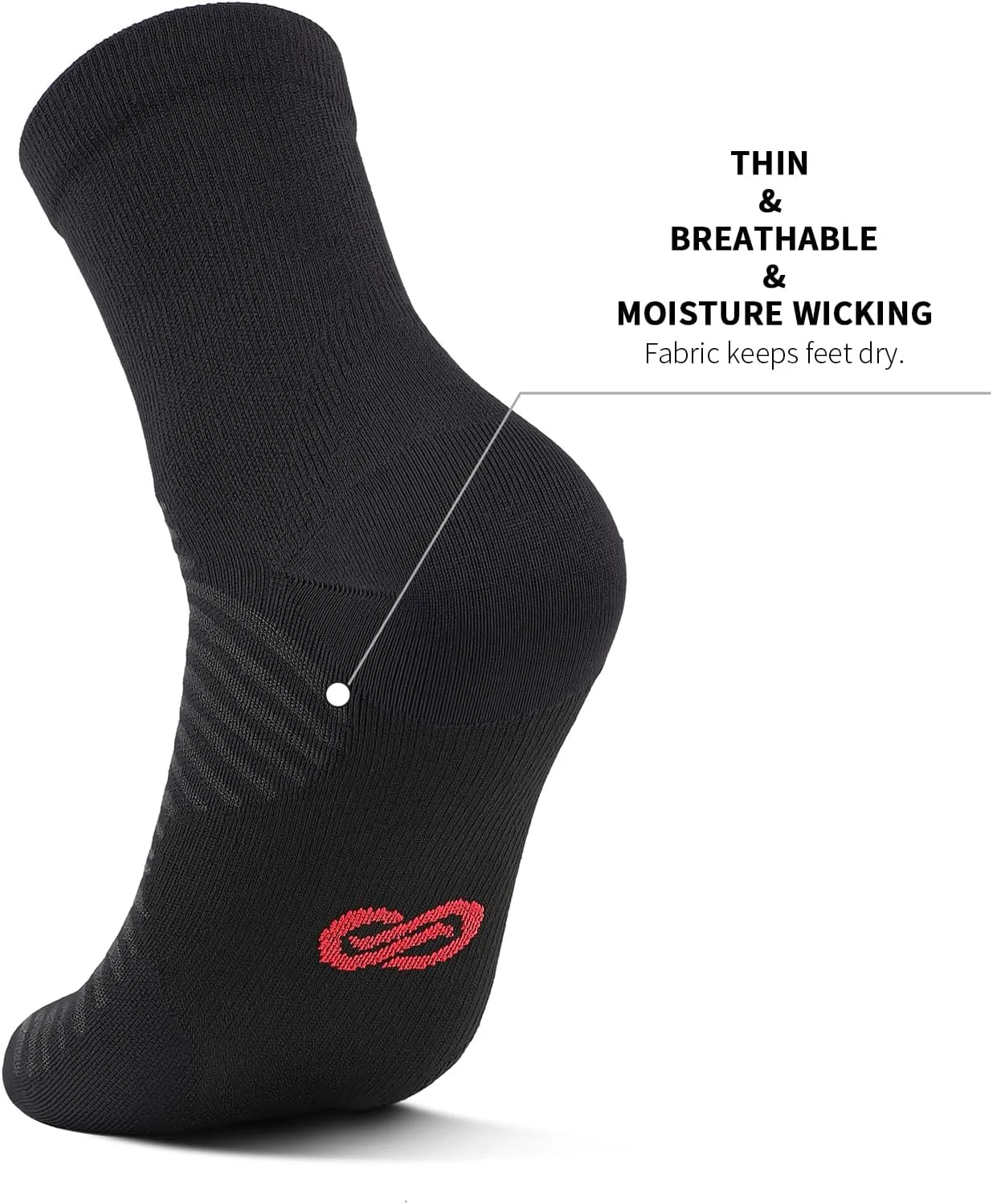 Compression Running Ankle Socks for Men and Women (6 Pairs), Quarter Athletic Socks for Running, Cycling, Golf, Work