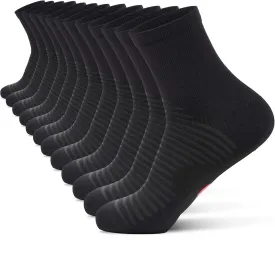 Compression Running Ankle Socks for Men and Women (6 Pairs), Quarter Athletic Socks for Running, Cycling, Golf, Work