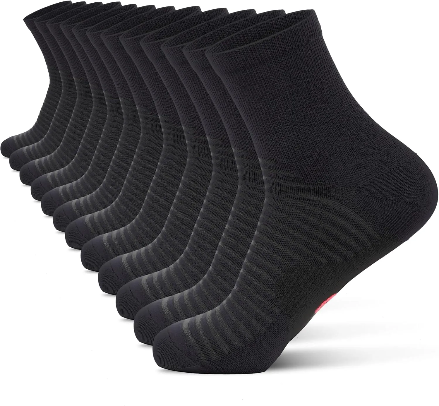 Compression Running Ankle Socks for Men and Women (6 Pairs), Quarter Athletic Socks for Running, Cycling, Golf, Work