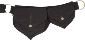 Cotton two Leaf Pocket Waist Belt-Black