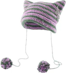 Crochet Hats for Women Vintage Beanies Women Fox Hat Grunge Goth Beanies Hat Y2K Accessories Slouchy Beanies for Women